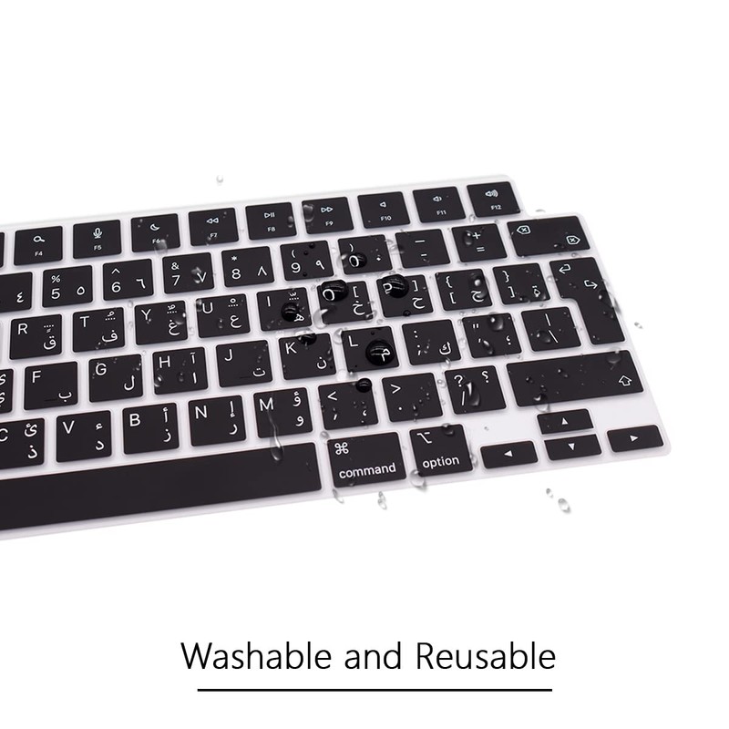 WYGCH Arabic Keyboard Cover Skin for MacBook 2024-2022 Air 13.6"