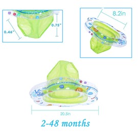 Baby Swimming Float Ring,Baby Inflatable Pool Floatie Baby Water Float Infant Swim Pool Rings for Toddler Kid Age 6-48 Months, Bathtub Toys Pool Accessories for Kids Toddlers.（Green）