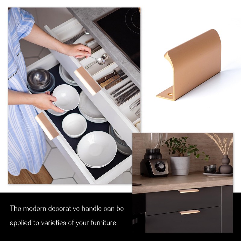 SPDYCESS Pack of 10 Cabinet Handles, Hidden Furniture Handles, Aluminium