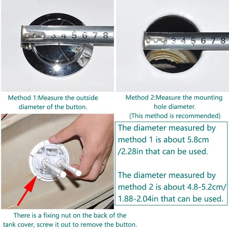 Round Dual Flush Toilet Push Button, 48mm Toilet Cistern Push