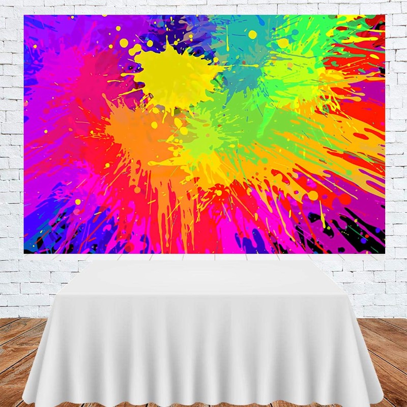 Paint Splash Backdrop - Colorful Abstract Graffiti Style Photography Background