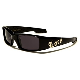 Locs 8LOC9052 Hypster Urban Poker Rapper Sunglasses Fashion City Women Men, Frame glossy black, grey lenses