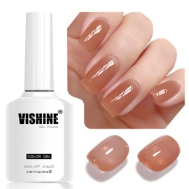 Vishine 16ml Sheer Warm Terracotta Brown Jelly Gel Polish Translucent Crystal UV Gel French Manicure DIY Nail Art Soak-Off Terracotta Brown E046