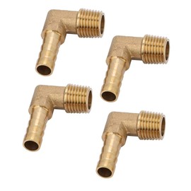 Hose Connection Adaptor Hose Barb Brass Male Thread Elbow Hose Tail Barb Connector G1 / 4 Inch G1/4 Inch 8 mm Pack of 4