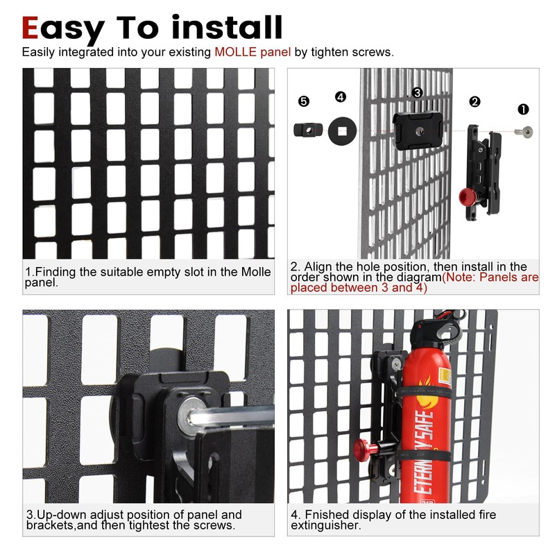 Molle Panel Fire Extinguisher Mount - Tactical Car Quick Release