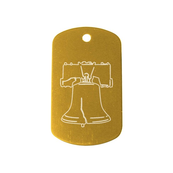 Liberty Bell Light Gold Dog Tag Custom Engraved By NDZ Performance