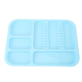 Oral Instrument Tray Divided Separate Instrument Holder Plastic Oral Compartment Tray Blue