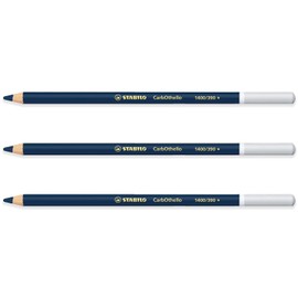 STABILO Chalk-Pastel Pencil CarbOthello - Pack of 3 - Prussian Blue (390)