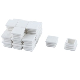 Sourcingmap 20mm x 20mm Plastic Square Caps Tube Inserts End Blanking White 24 Pcs