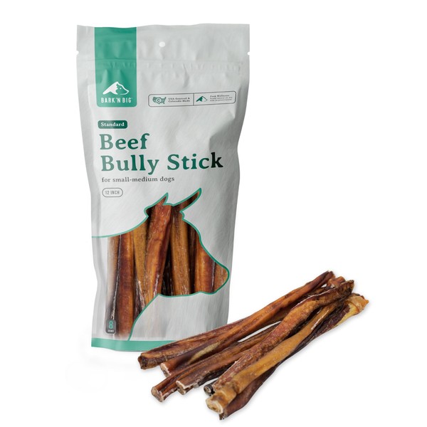 BARK'N BIG 12 Inch Odor Free Bully Sticks for Dogs