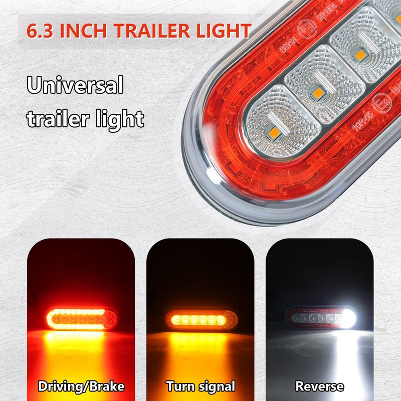 Agrieyes 6 Inch Oval LED Trailer Lights, Submersible Boat Trailer