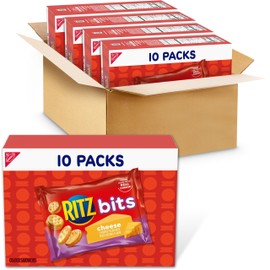 RITZ Bits Cheese Sandwich Crackers, Bulk Lunch Snacks, 40 Snack Packs (4 Boxes)