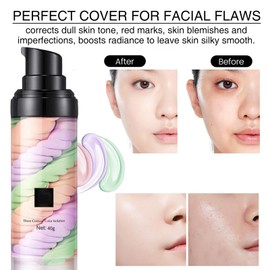 3-in-1 Face Primer: Skin Perfecting, Color Correcting, Brightening, Oil Control Moisturizing Makeup Primer - Isolation Cream