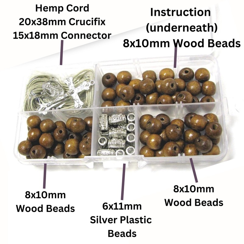 Linpeng DIY Rosary Prayer Wood Beads Kit