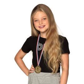 Boland 30841 Medal Set, 6 cm each, 3 Podium Medals with Collar, Gold, Silver, Bronze, Trophy, Victory, Toy, Sports, Theme Party, Birthday