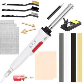 100 W Plastic Welding Machine, Plastic Repair Kit, Bumper Repair and Welding Repair Kit, Plastic Repair Kit, Plastic Welding Rods, 3 Wire Mesh, 2 Welding Heads, Includes a Variety of Accessories