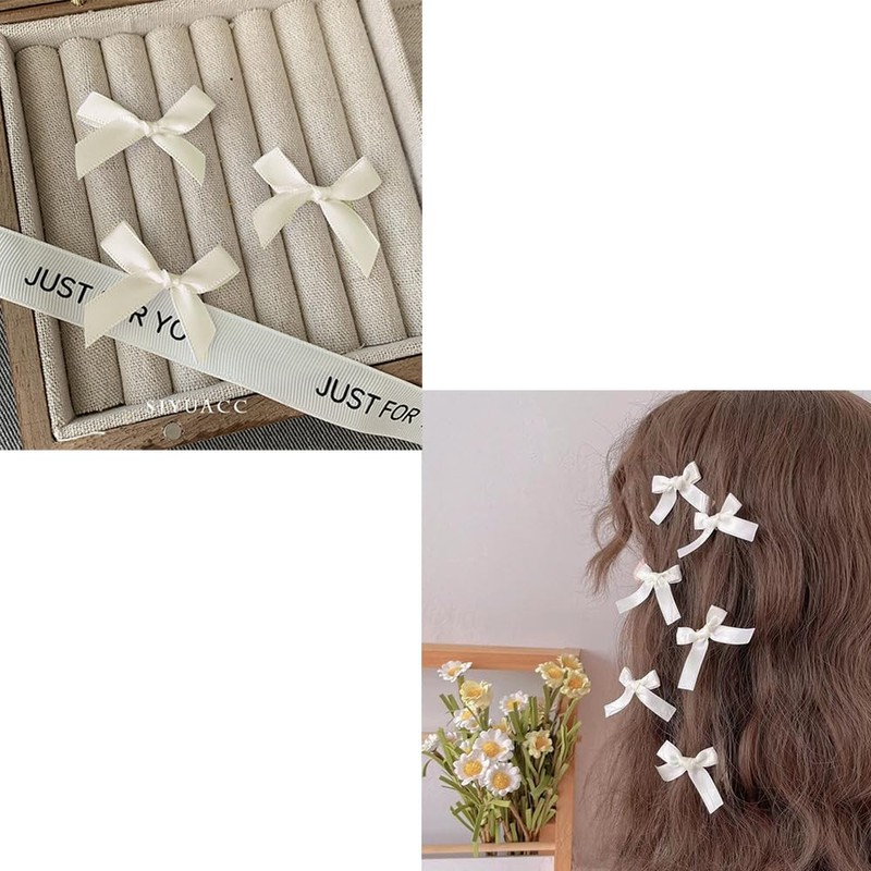 MOCOXYKLXY Ribbon Hair Clips, Mini Small Beveled Clips, Cute, Set