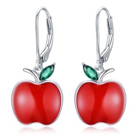 LONAGO Fruit Earrings for Women 925 Sterling Silver Pineapple Strawberry Drop Earrings, Sterling Silver