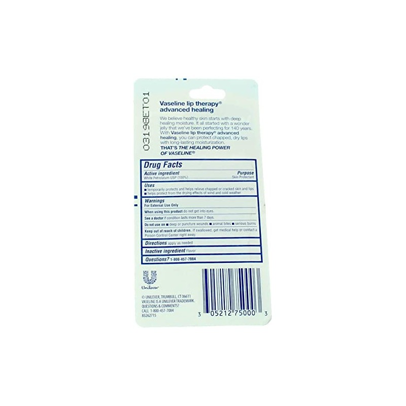 Vaseline Terapia de labios curación avanzada 0.35 oz (paquete de
