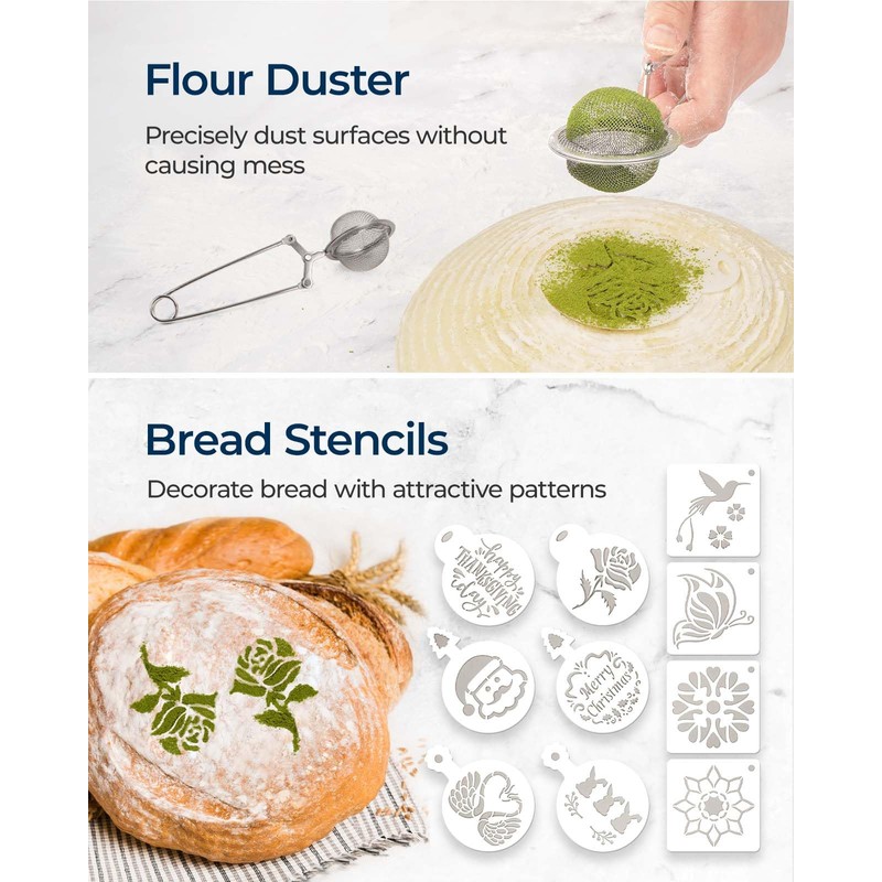 Lorzon Banneton Bread Proofing Baskets Set of 2, 10" Round