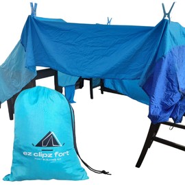 ez clipz- Fort Building Kit- Large Lightweight Blanket and Clips to Attach to Furniture-Best Gift for Kids/Children- by Pickle & Olive