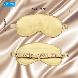 PATIKIL Silk Sleep Mask, 2 Pack Soft Satin Eye Protective Mask Blackout Eye Cover with Elastic Straps for Side Sleeping Women Men Travel, Gold