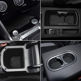 LITTOU Kolome 13 Pieces Anti-Dust Non-Slip Inner Door, Cup, Arm Box, Storage Mat, Rubber Mats Compatible with TROC 2017 2018 2019 2020 2021 2022 2023 2024 (Black)