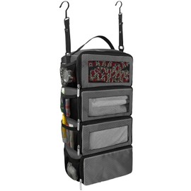 Olosar Suitcase Organizer, Travel Luggage Organizer Portable Hanging Travel Shelves Collapsible Hanging Compression Packing Cubes for Carry on Suitcase，Dark Grey