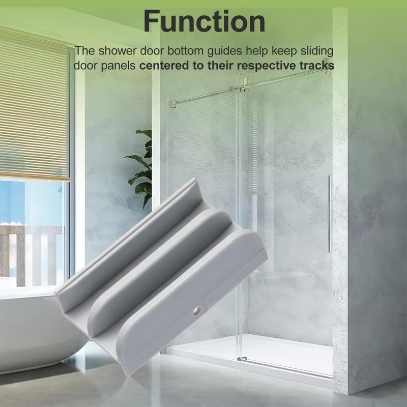 M6219 Sliding Shower Door Bottom Track (2-Pack, Gray) 1/2-inch Channel,