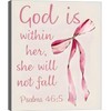 Framed Exquisite Poster, Pink Bow & Inspirational Bible Verse God