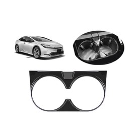 Toyota 5th Generation Prius 60 Series Drink Holder Sanquuqoo MXWH60 MXWH65 ZVW60 ZVW65 Prius 60 Series Prius Accessories Console Cup Holder Panel Cover Dedicated Cup Holder Panel Interior Panel Dress Up Protective Parts Interior Parts Anti-Scratch (Piano Black)