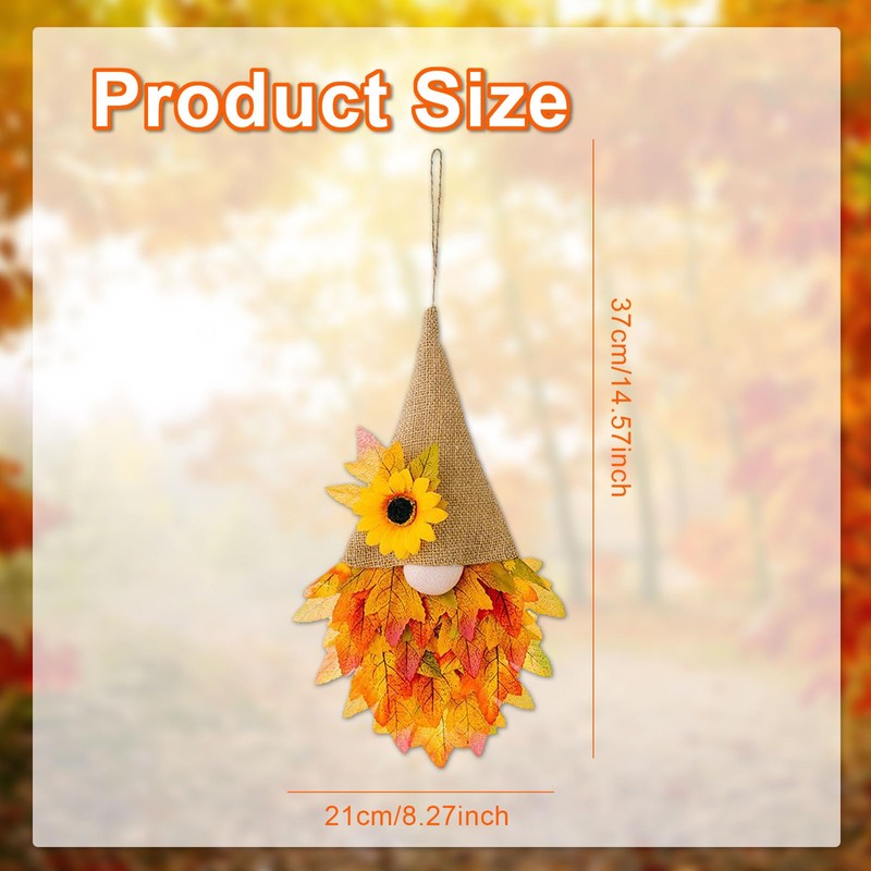 Autumn Wreaths for Front Door, Autumn Door Wreath Gnome Decorations