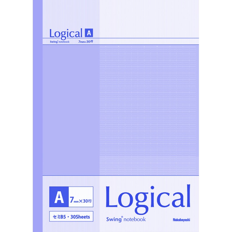 Nakabayashi NO-B525A-5P Logical Notebook, A Ruled, B5, Pastel, Pack of