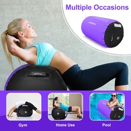 VOFiTNY Inflatable Gymnastics Air Barrel 4'L x 3'D Tumbling Octagon Mat Roller Back-Bend Trainer for Home/Gym Do Not Include Pump