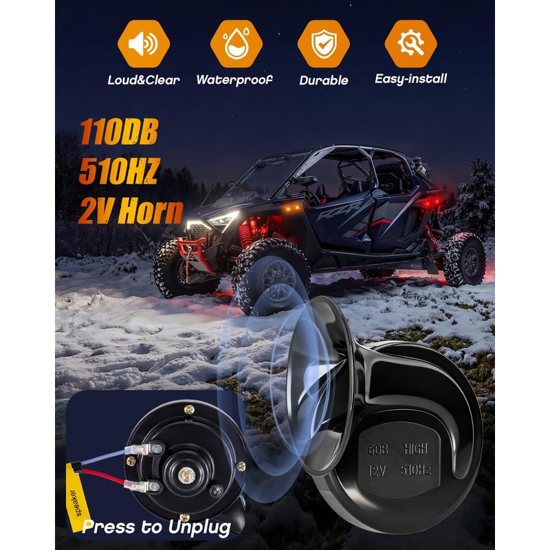 Turn Signal Kit with 110dB Horn for Polaris RZR, Can-Am,