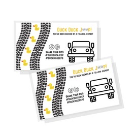Crafters Cup You've Been Ducked Card,50 Pack,Duck Duck Tag 3.5x2in Business Card Size,Duck Duck States,Attach to Rubber Ducks,Tire Track & Rubber Ducks Design,JEEP-B-W-155