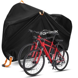 toptrek Bicycle Cover for 3 Bikes, 220 x 120 x 110 cm, High Quality, Waterproof, 210D Oxford Fabric, Bicycle Garage, Outdoor Bicycle Tarpaulin with Lock Eyelets, Sun Protection, Tear Resistance with