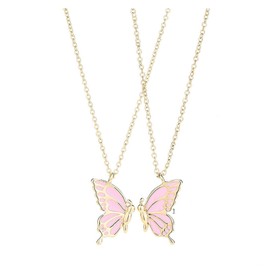 2 PCS Best Friend Necklaces Magnetic Butterfly Matching Necklaces for Best Friends Long Distance Birthday Christmas Gifts (Color 3, One Size)