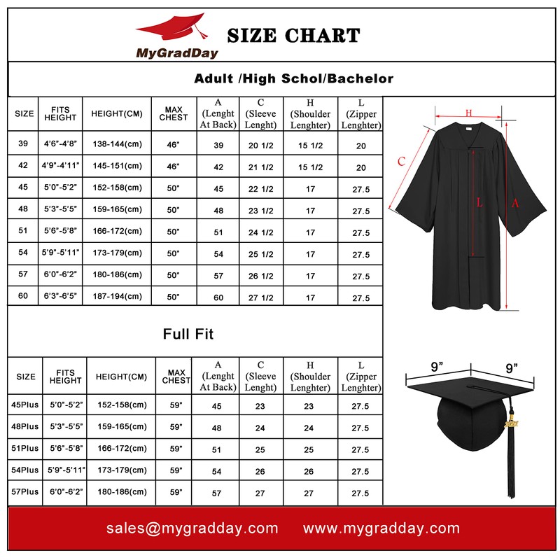 MyGradDay Unisex Matte Graduation Gown, Choir Robe for Church, Pulpit