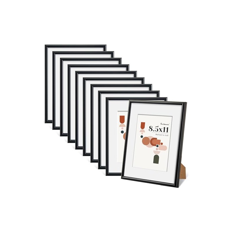 Modern Arched Tabletop Picture Frames (Set of 10), Shatterproof PVC