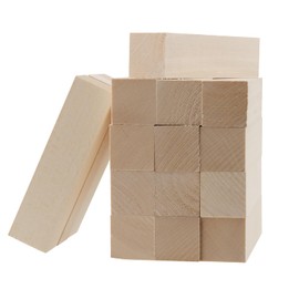 NAMYEUT Pack of 16 Carving Wood, 10 x 2.5 x 2.5 cm Basswood Blanks Wooden Blocks for Craft and Decoration