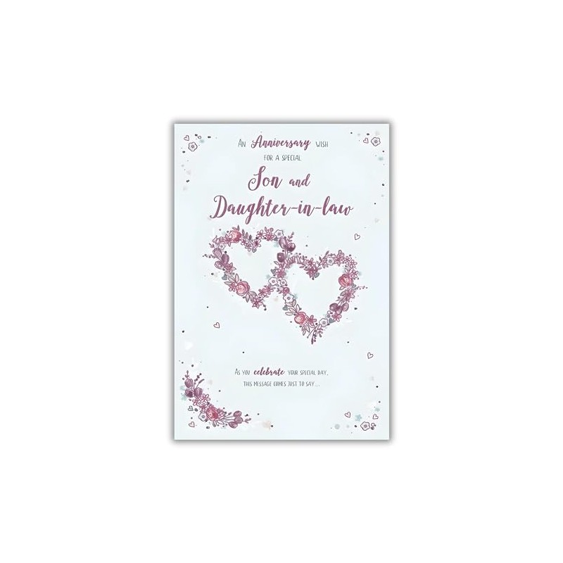 ICG Special Son and Daughter-in-Law Anniversary Card - Floral Love