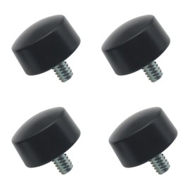 4pcs End Cap Finials for Curtain Rods 3/4" Curtain Rod End Caps Cylindrical Drapery Rod Finials with M6 Screws (Black)