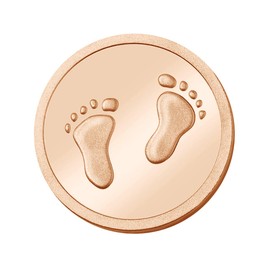 Quiges Rose Gold Plated Large 33mm Coin Beach Foot Steps Print for Interchangeable Pendant Necklace