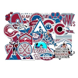 35 PCS Colorado American Avalanche Hockey Stickers for Water Bottle, Laptop, Bicycle, Computer, Motorcycle, Travel Case, Car Decal Decoration Sticker