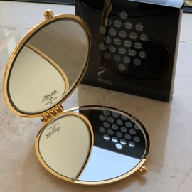 Jäneke Specchio Da Borsetta Rotondo (Colore Oro/Tartaruga)