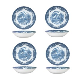 Churchill Brooke Blue Chelsea Pasta Bowl 8.6" Set Of 4, Made In England