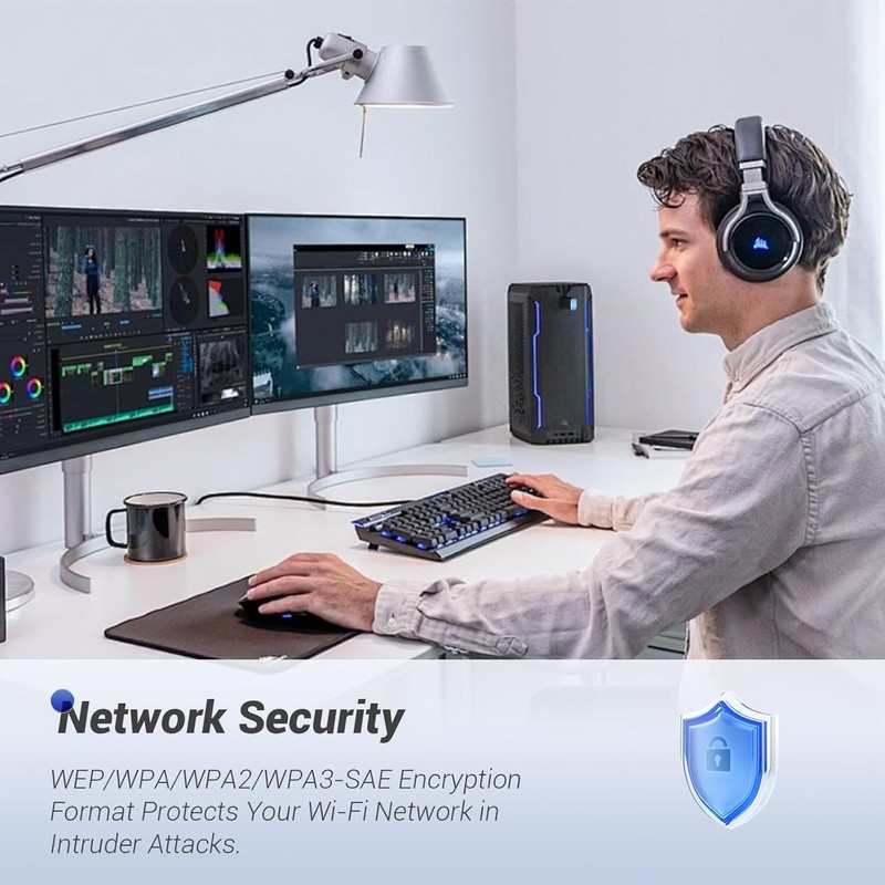 USB WiFi Adapter Dongle for PC, Wireless Network Connectivity