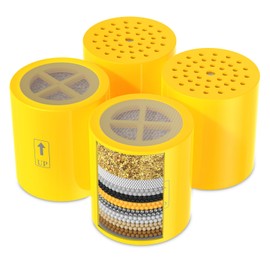 4-Pack Replacement Filter Cartridge Compatible with Eskiin Filtered Showerhead,Removes Heavy Metals, Chlorine & Odor, High Pressure Shower Filter for Healthier Hair & Skin