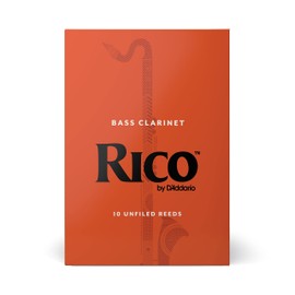 D’Addario Woodwinds - Rico Bass Clarinet Reeds - REA1020 - Strength 2.0, 10-Pack